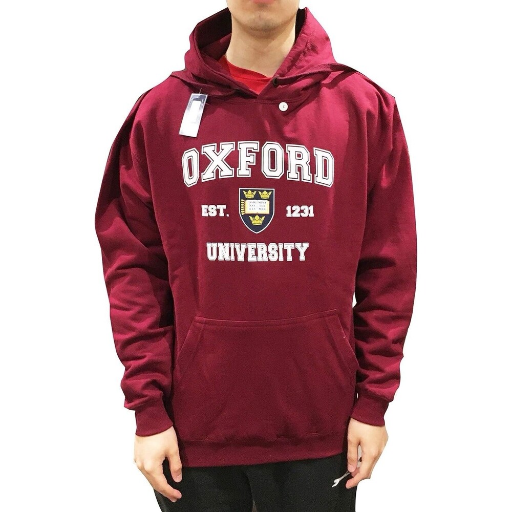 Official University of Oxford Print Hoodie Maroon Size Large Unisex New with tag
